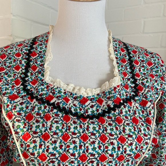 Colonial Colonel Americana Revolutionary Historical Calico Print Dress Size 6 - Picture 8 of 10